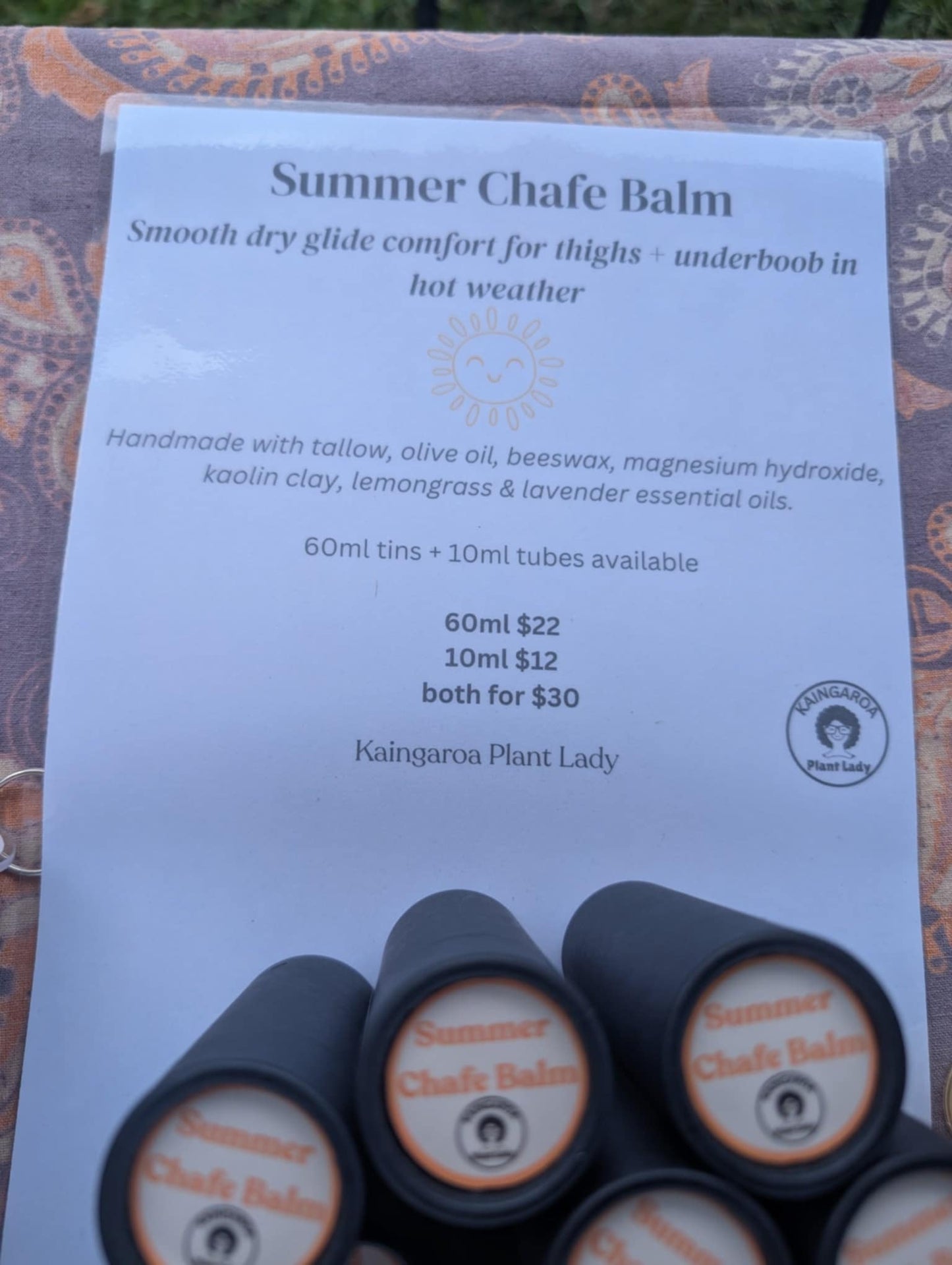 Summer Chafe Balm - Lemongrass and Lavender