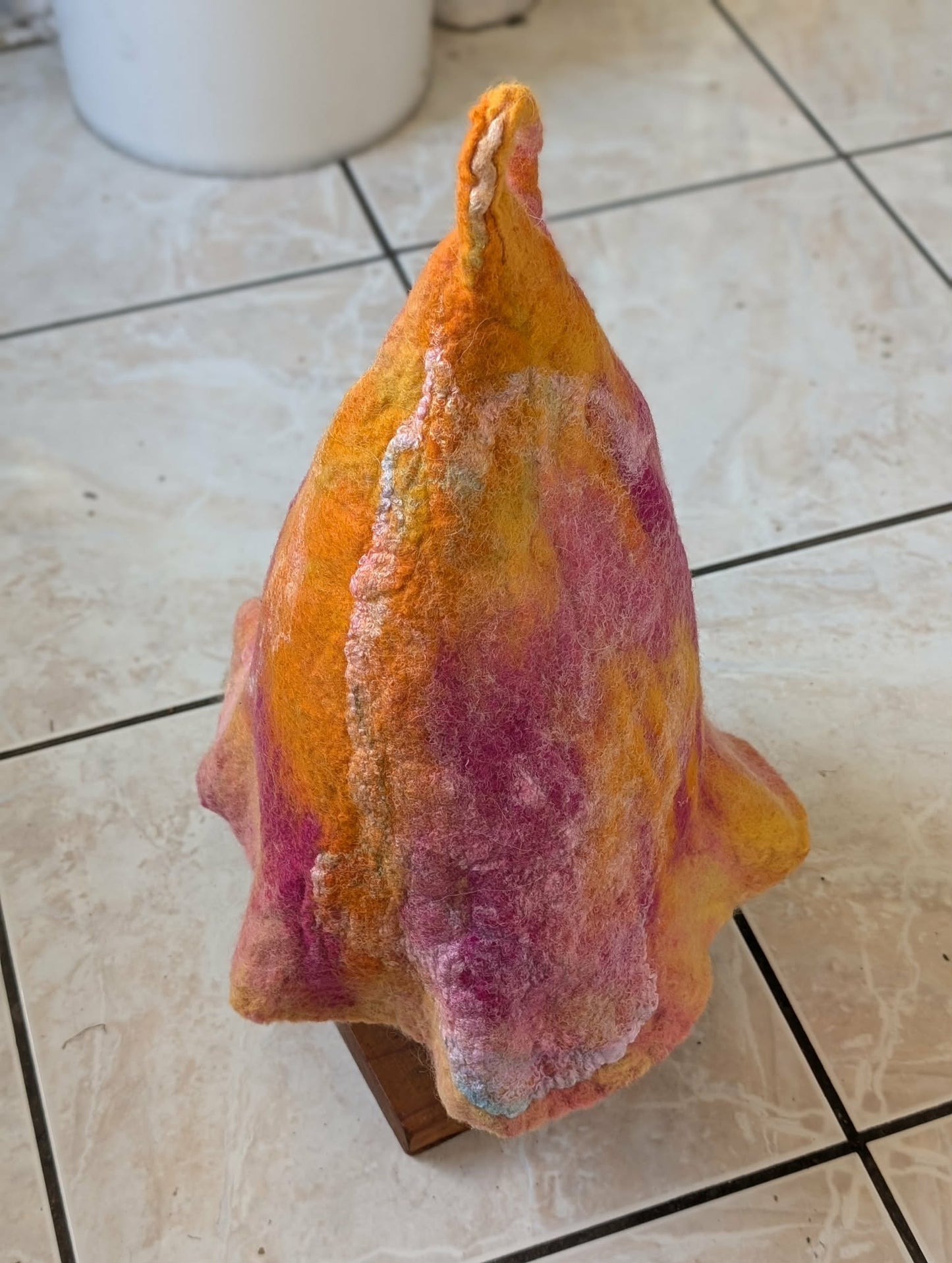 Hand Felted Fairy Hat - Sunset Colours $120