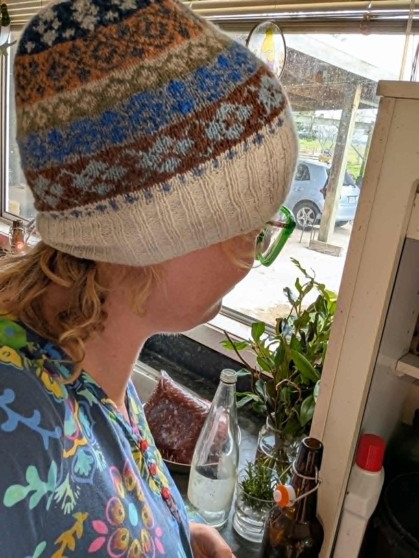 Wool Knit Fair Isle Hat $65