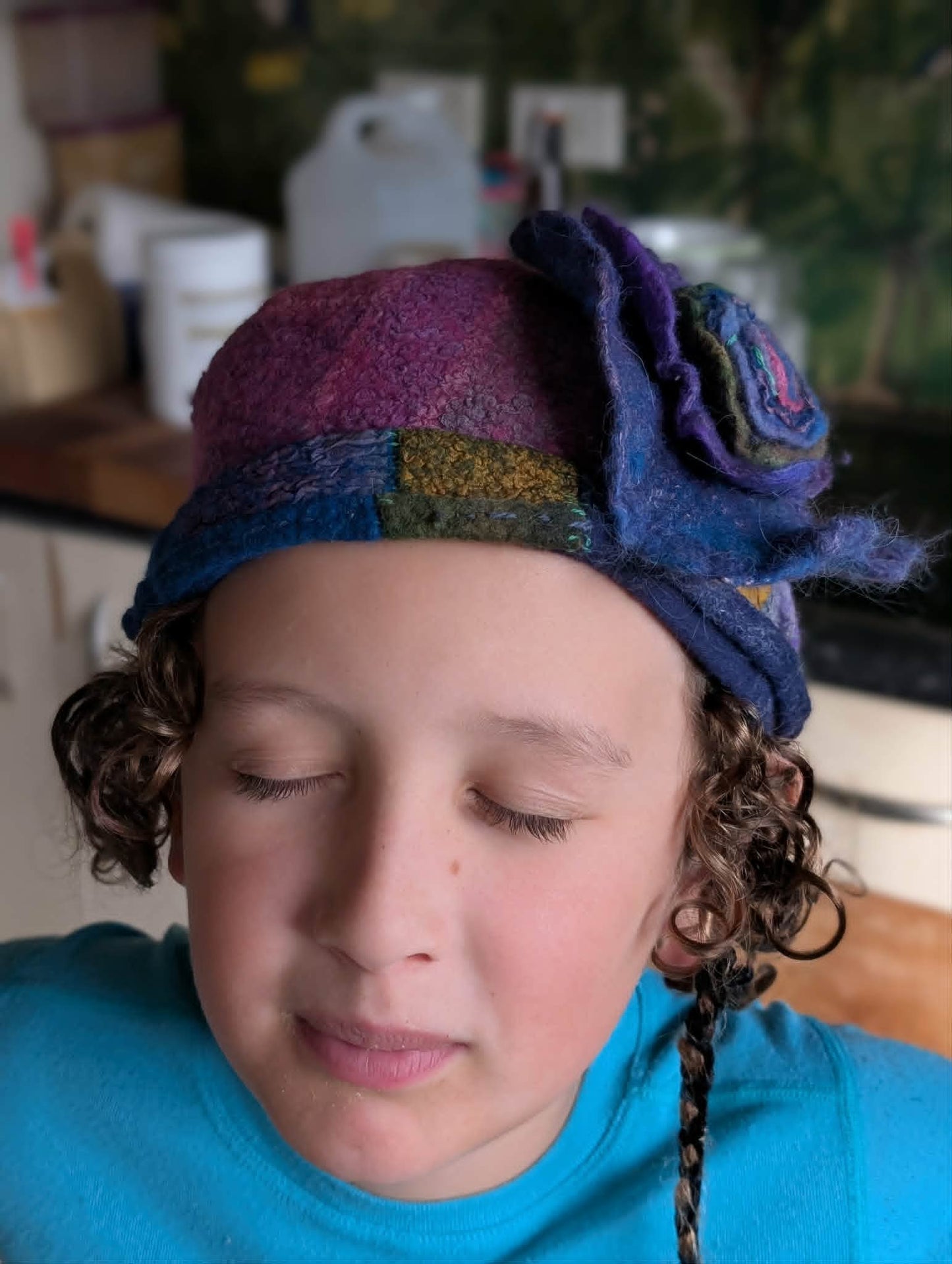 Felted Wearable Art Hat $120 small fit