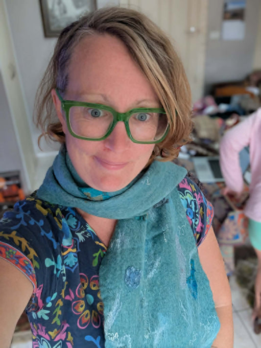 Hand felted Alpaca Scarf