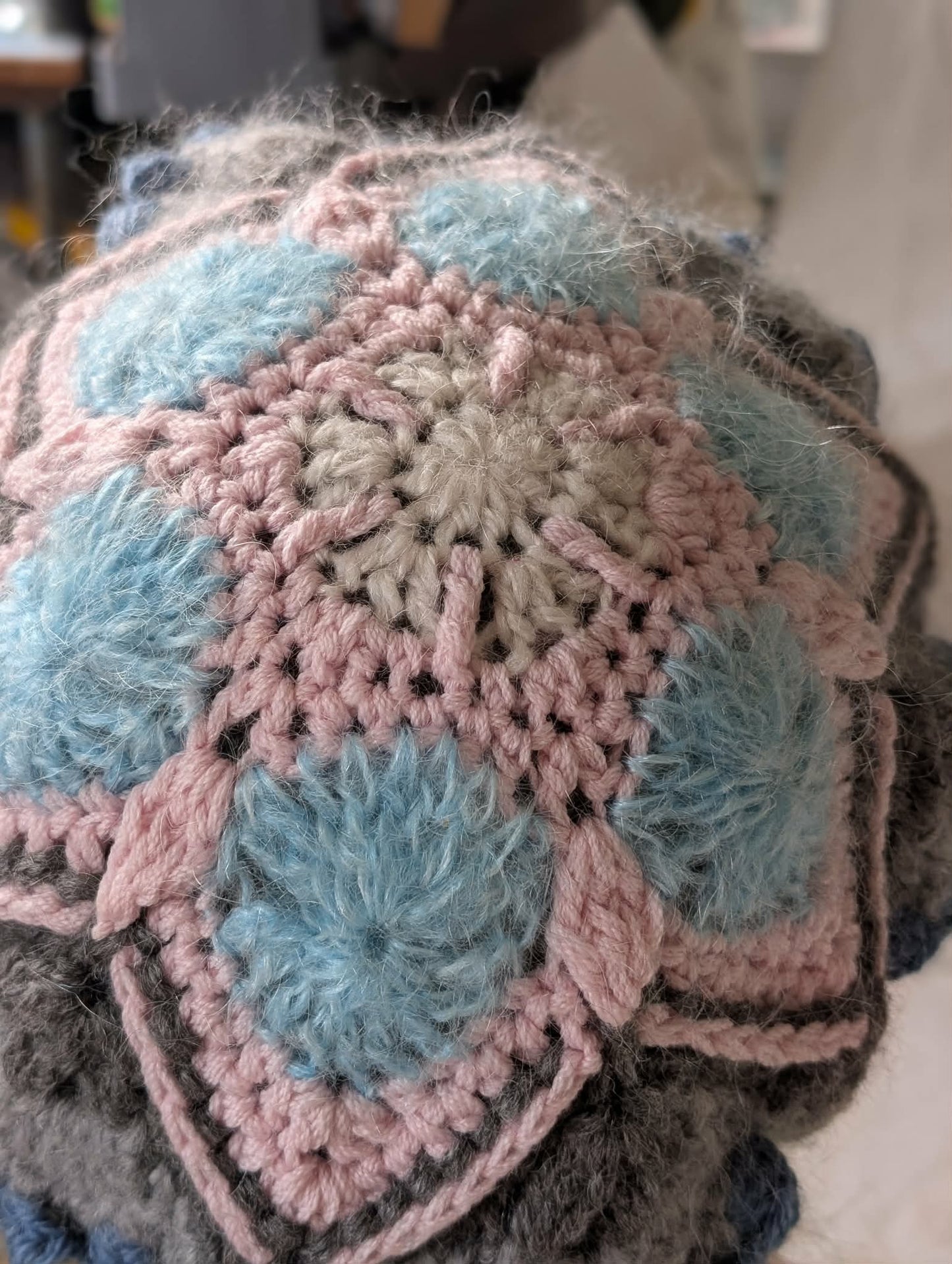 Crochet Mohair Wool Hat $65