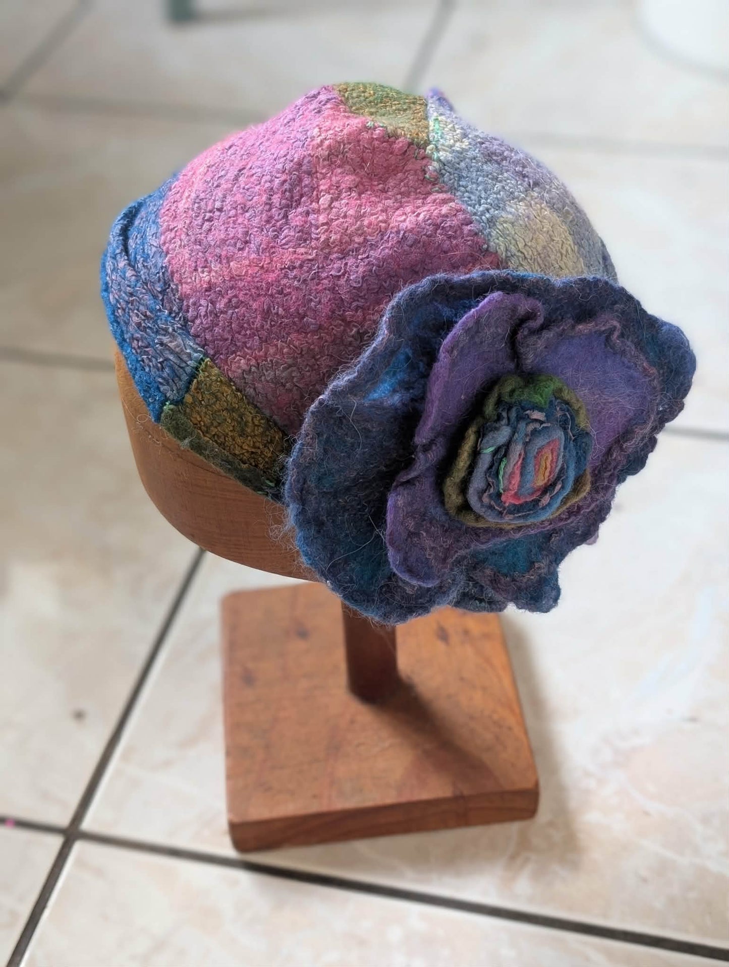 Felted Wearable Art Hat $120 small fit
