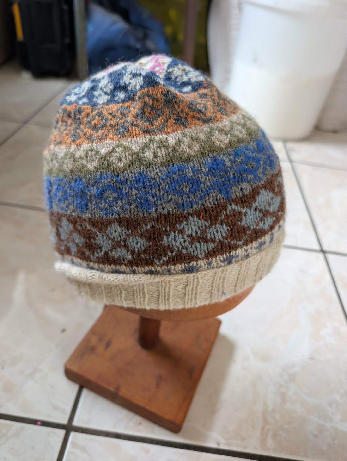 Wool Knit Fair Isle Hat $65