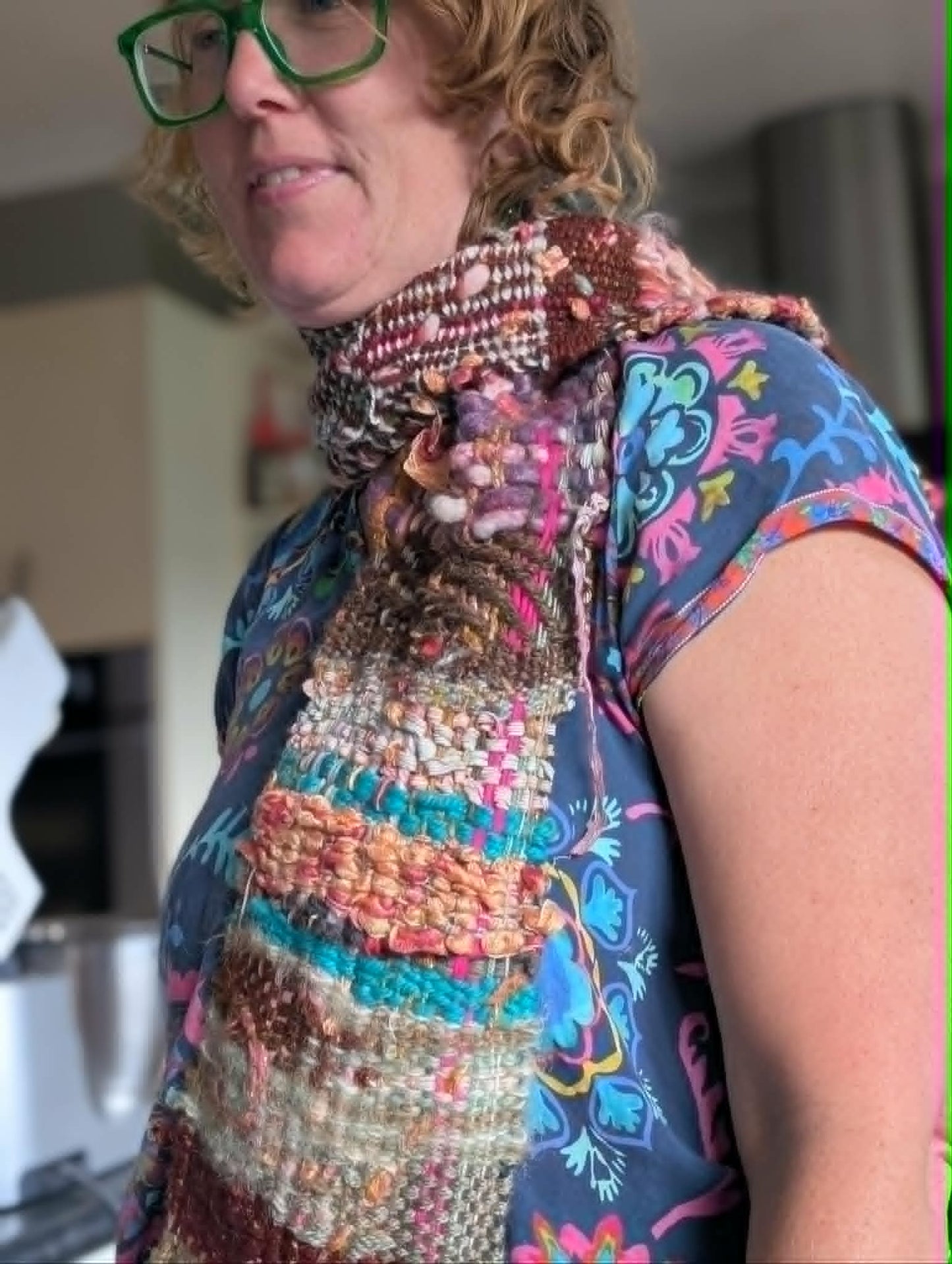 Hand Woven Mixed Fibre Scarf $50