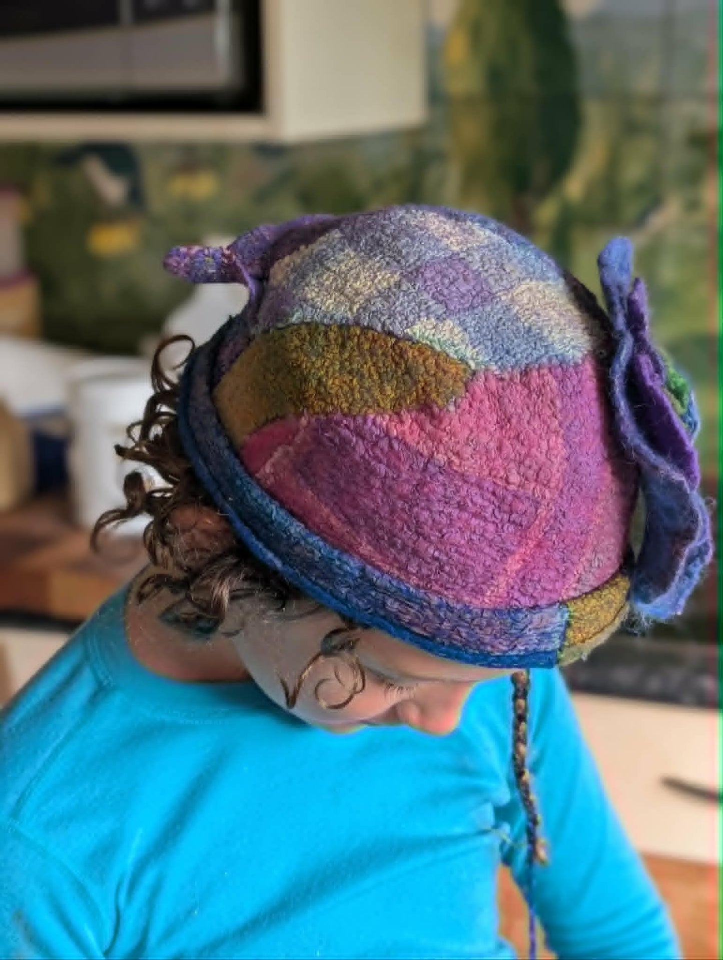 Felted Wearable Art Hat $120 small fit