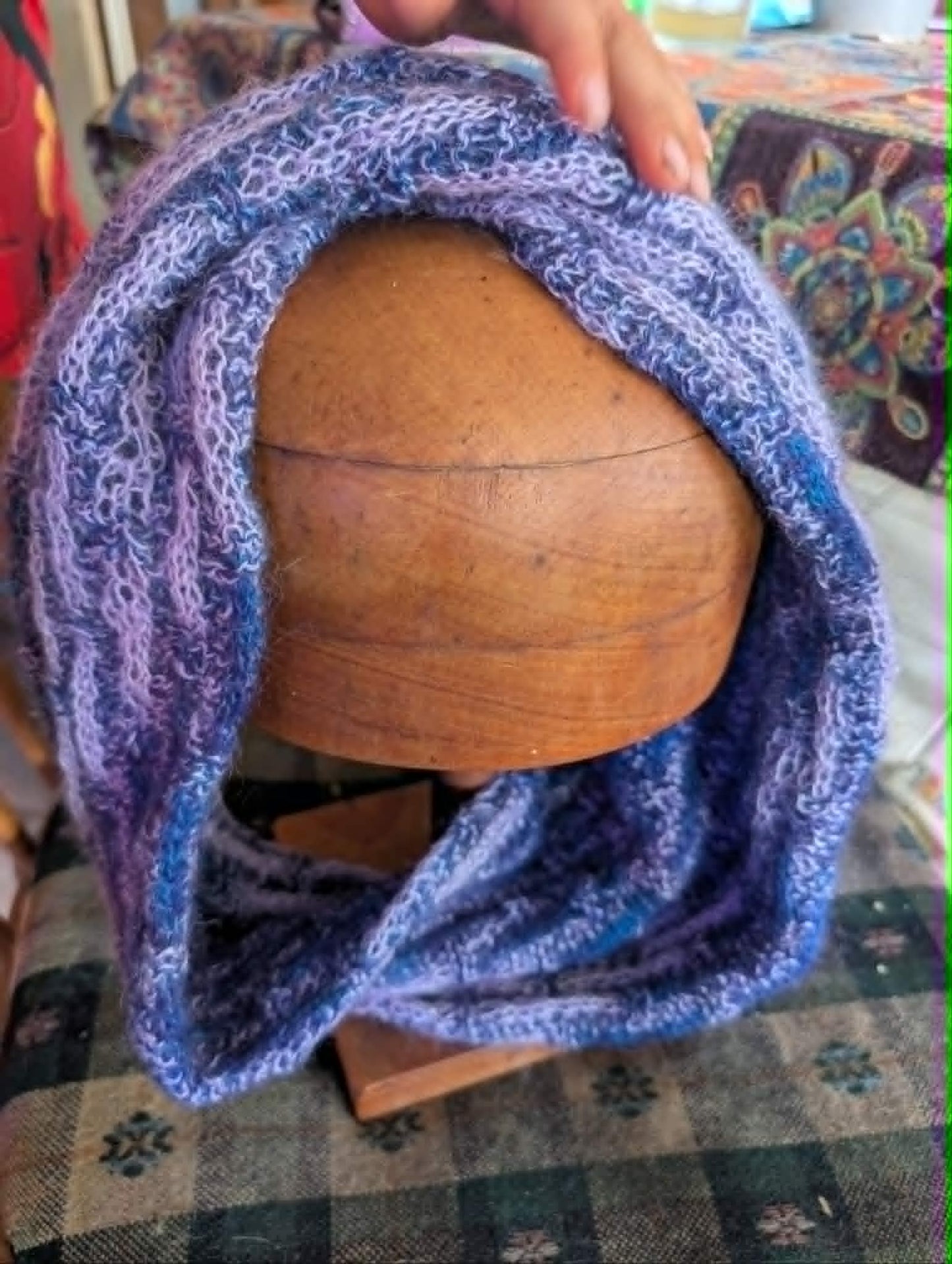 Hand Knit Mohair Wool Cowl $66
