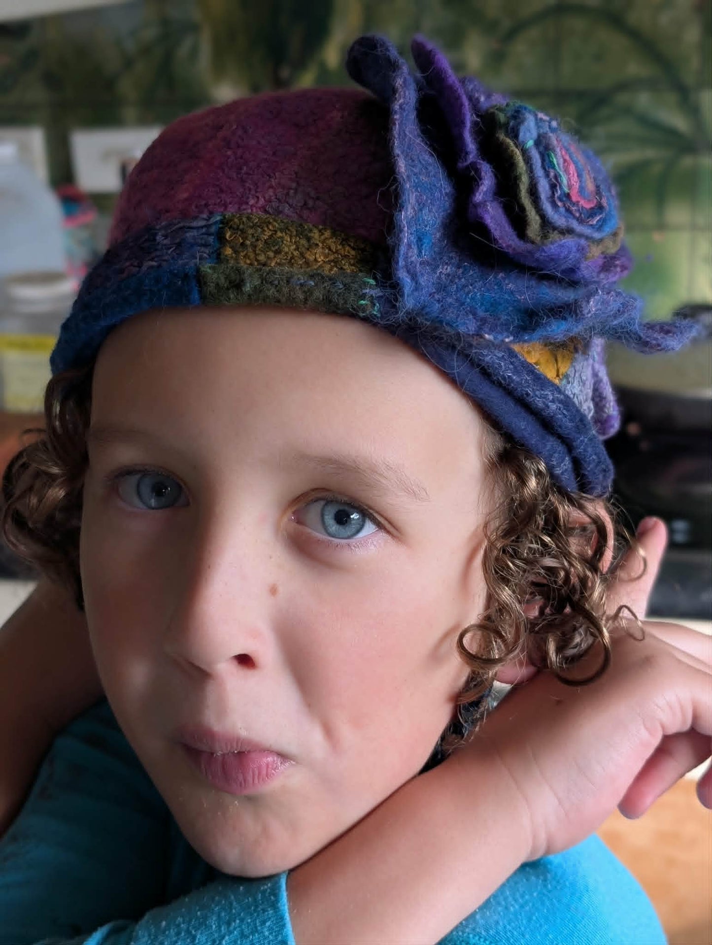 Felted Wearable Art Hat $120 small fit