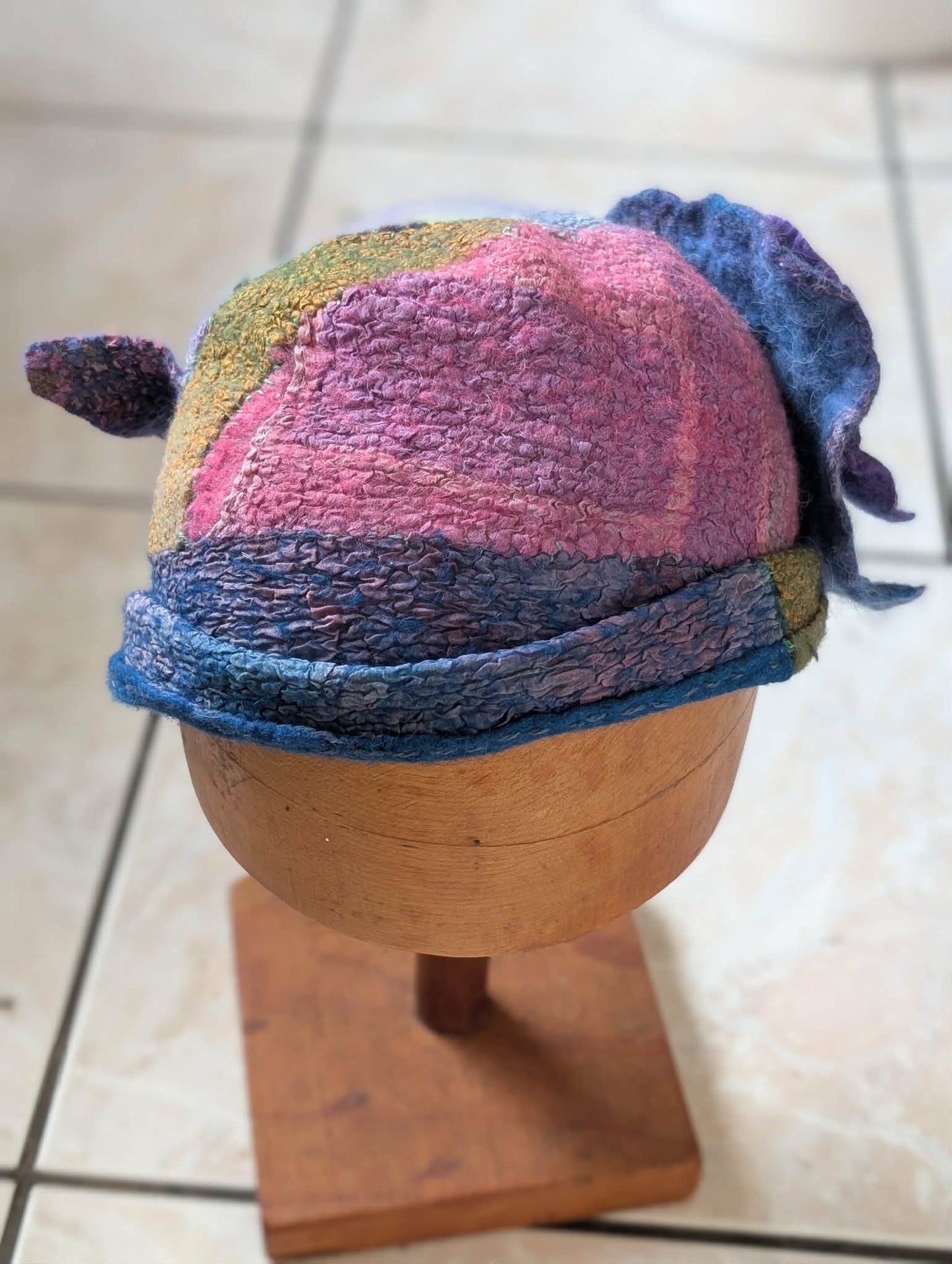 Felted Wearable Art Hat $120 small fit
