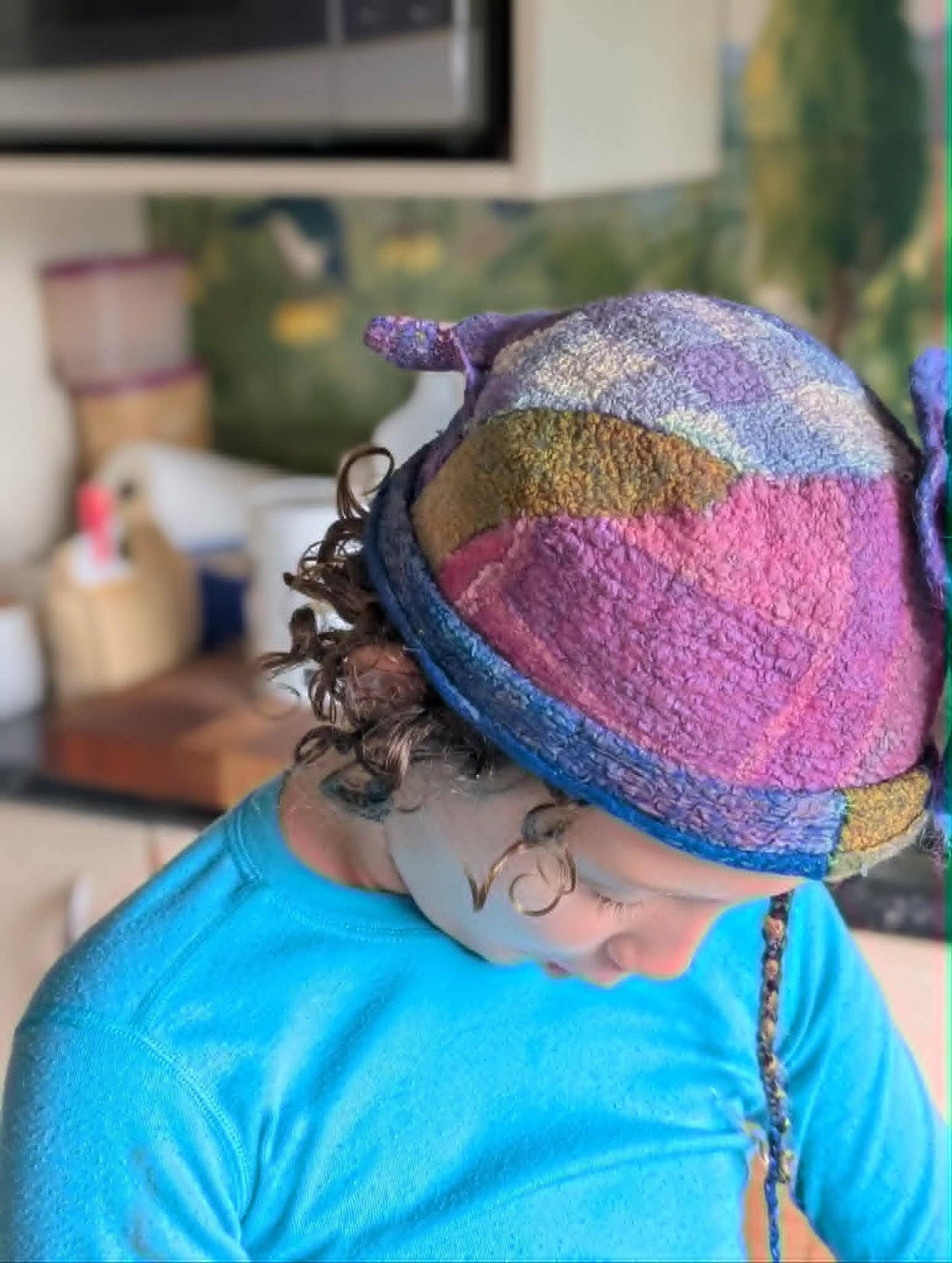 Felted Wearable Art Hat $120 small fit