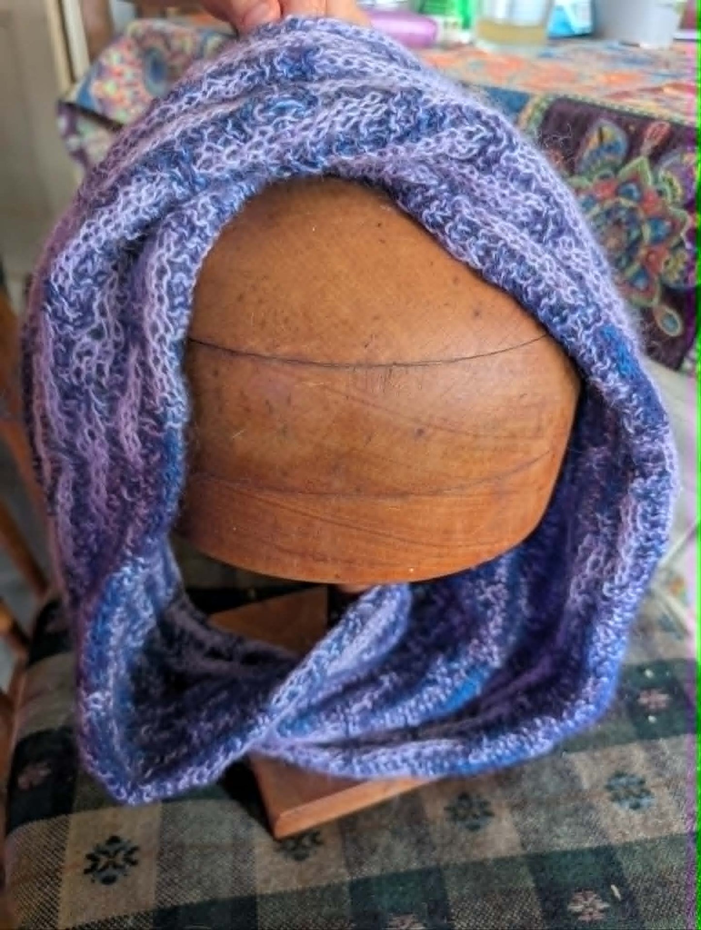 Hand Knit Mohair Wool Cowl $66