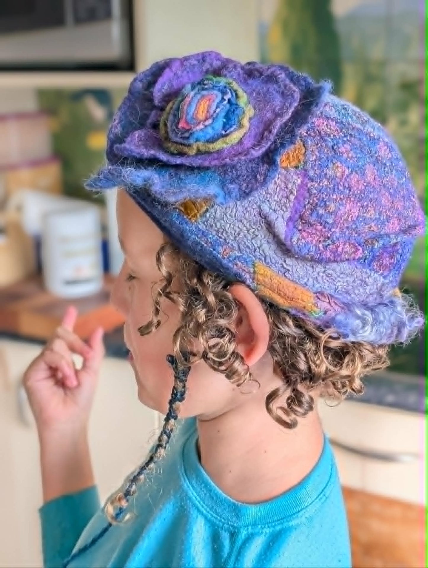 Felted Wearable Art Hat $120 small fit