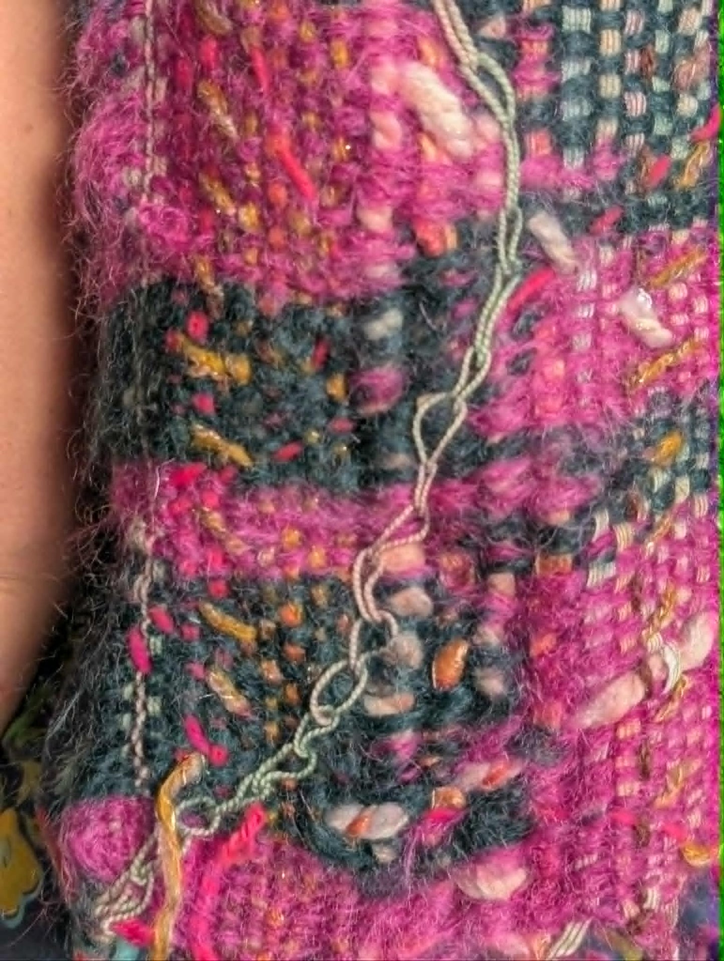 Hand Woven Mixed Fibre Scarf $50