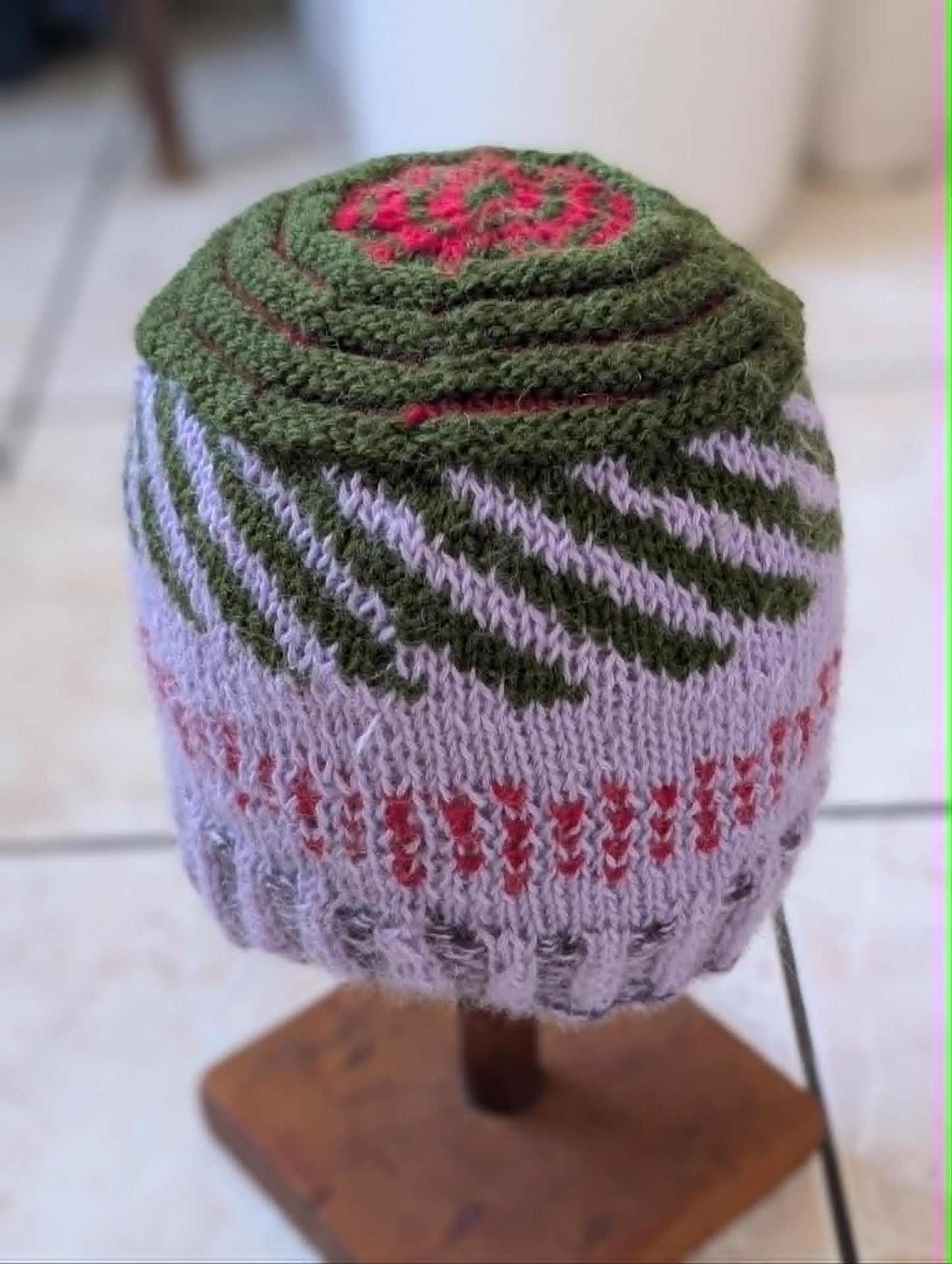 Hand Knitted Mohair Wool Hat $65