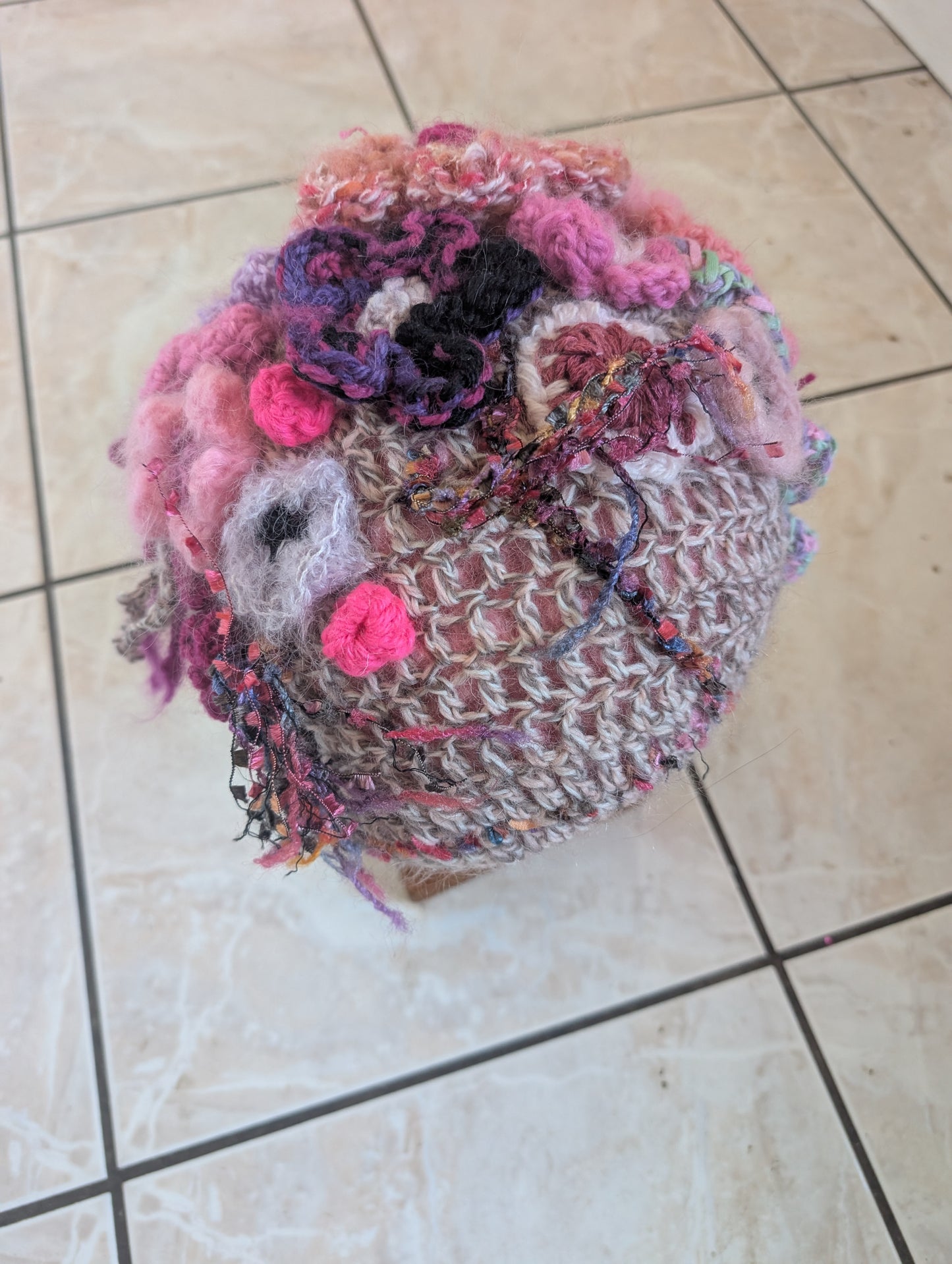 Handcrafted Mohair & Wool Crochet Hat $65