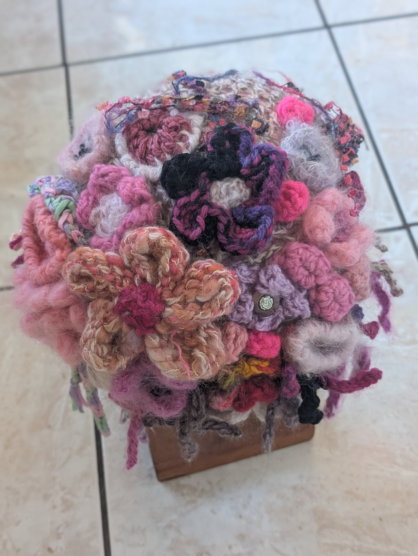 Handcrafted Mohair & Wool Crochet Hat $65