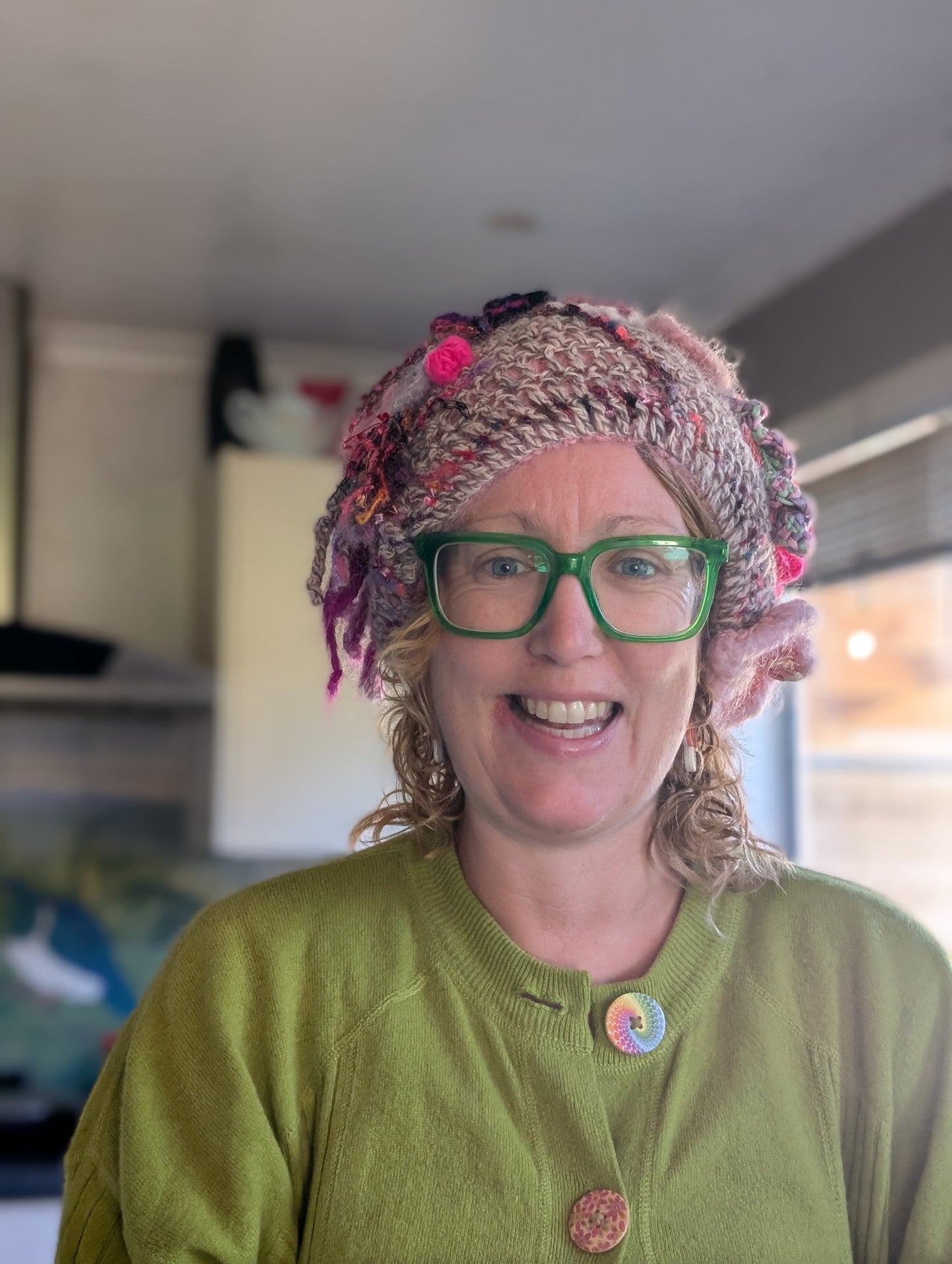 Handcrafted Mohair & Wool Crochet Hat $65