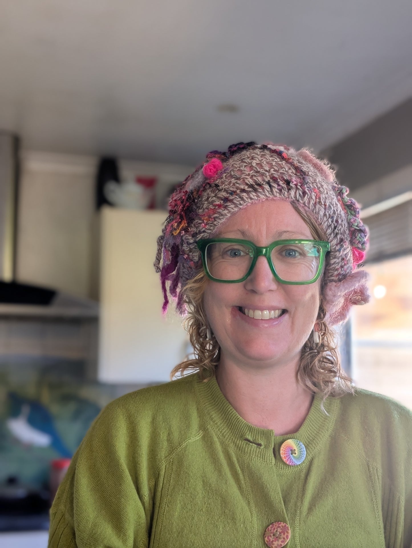 Handcrafted Mohair & Wool Crochet Hat $65