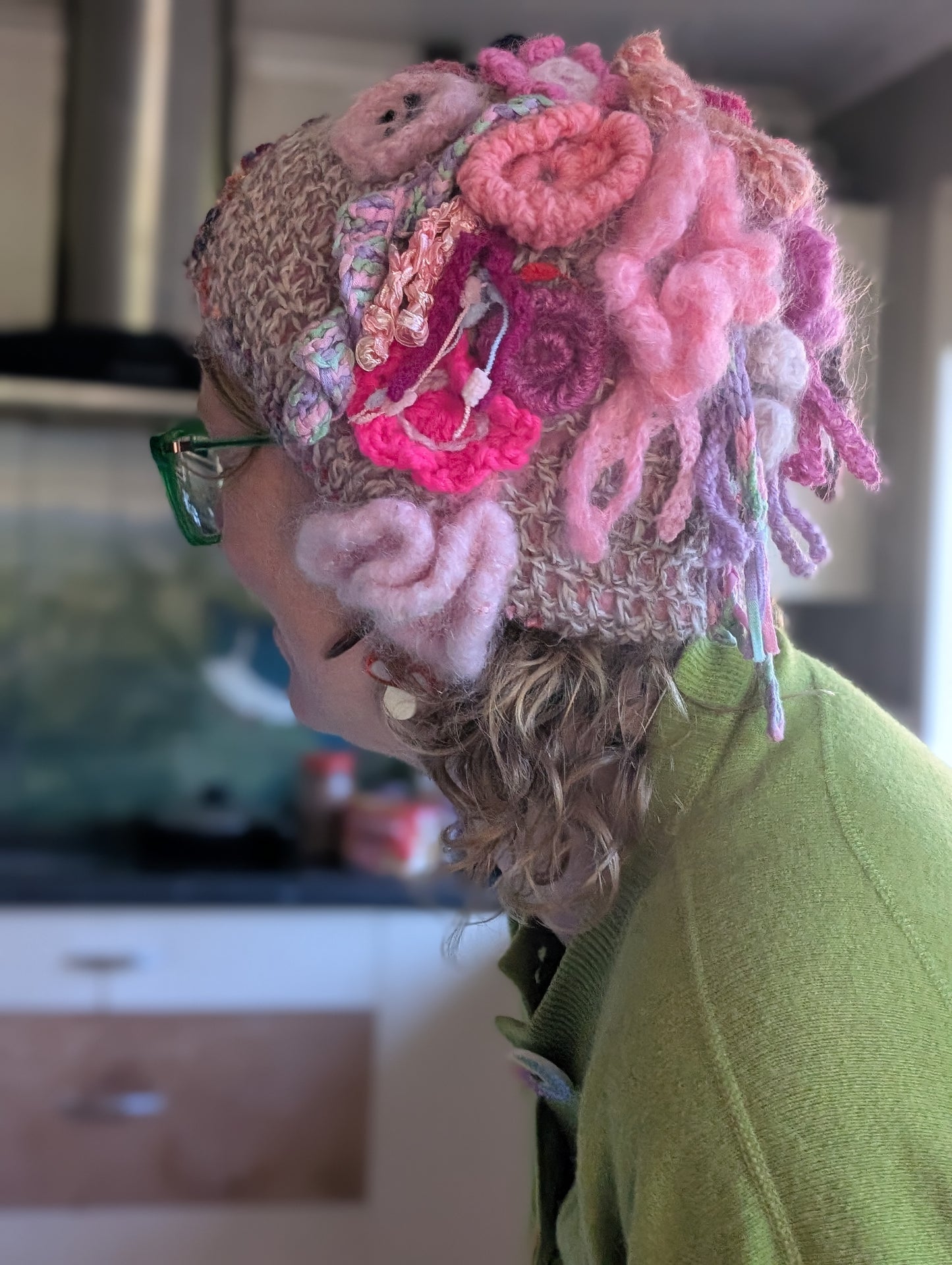 Handcrafted Mohair & Wool Crochet Hat $65