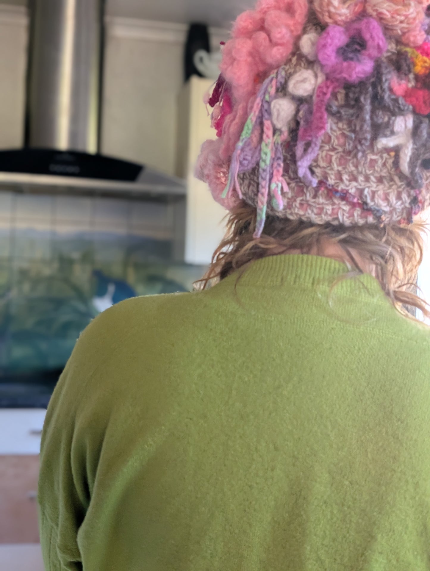 Handcrafted Mohair & Wool Crochet Hat $65