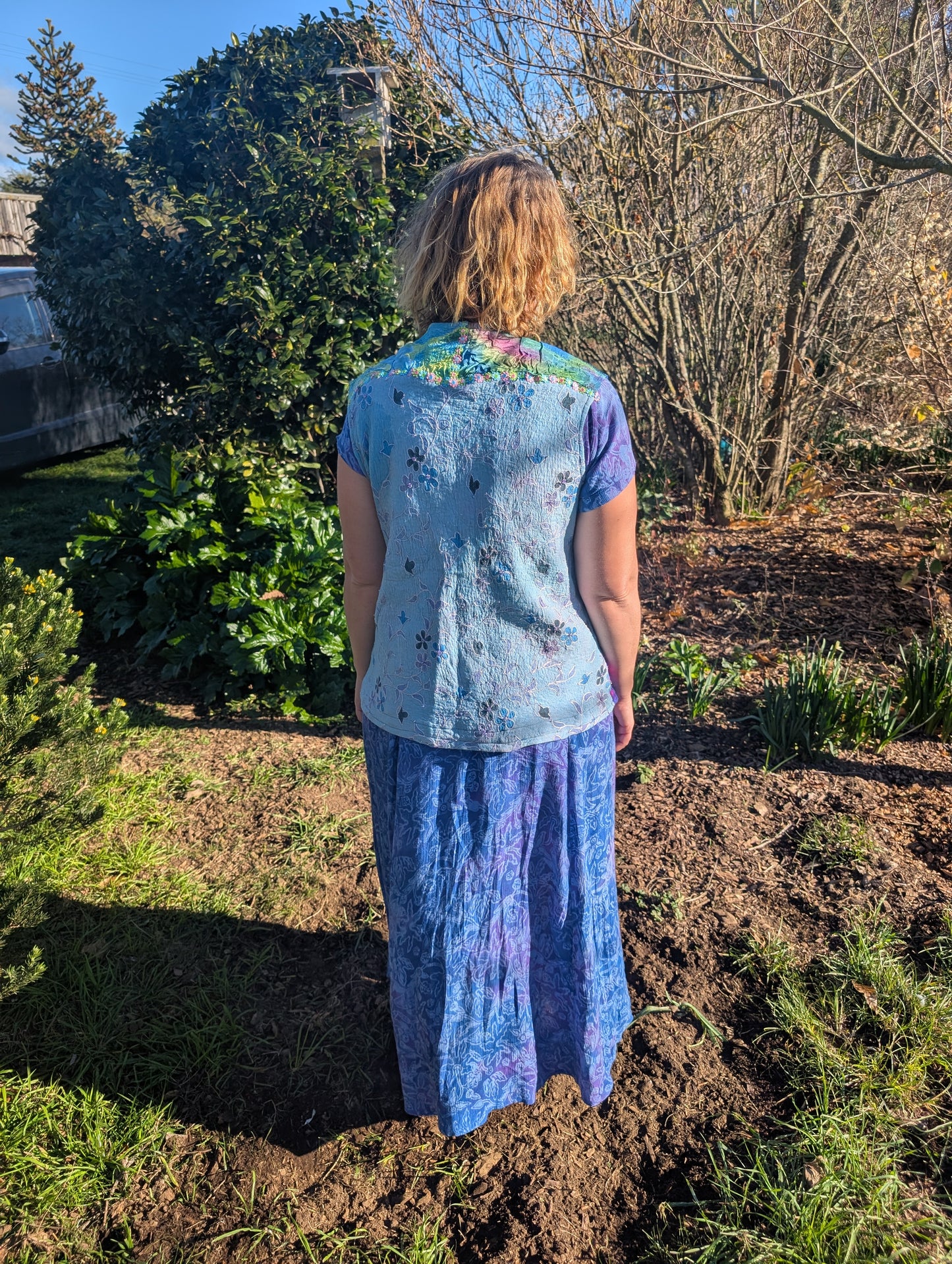 Merina Silk Ribbon & Lace Felted Vest - Wearable Art $300 adjustable size 12-16