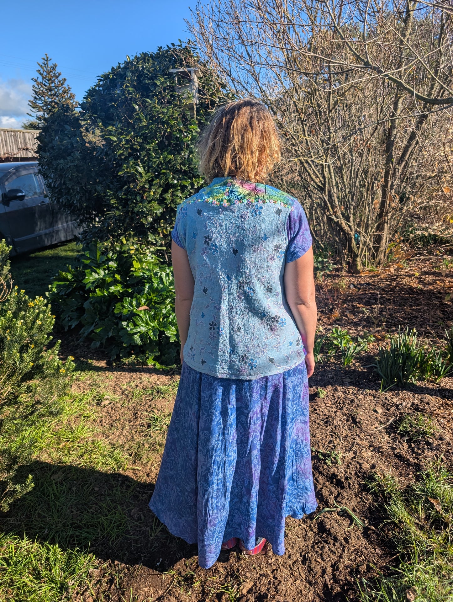 Merina Silk Ribbon & Lace Felted Vest - Wearable Art $300 adjustable size 12-16