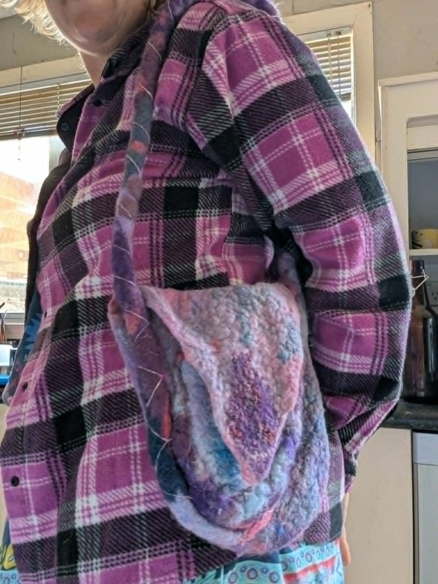 Purple Felt Shoulder Bag $40