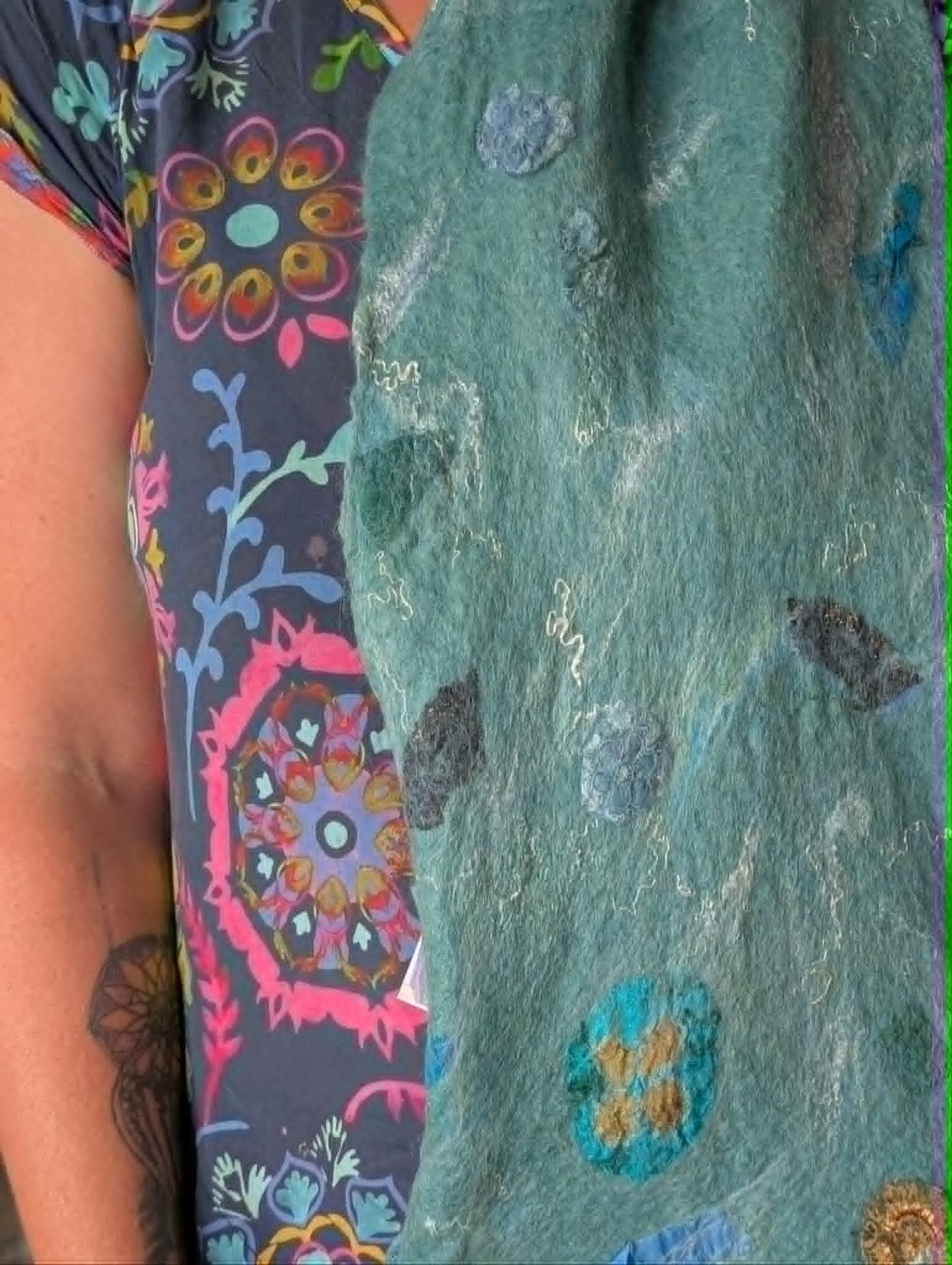 Hand felted Alpaca Scarf
