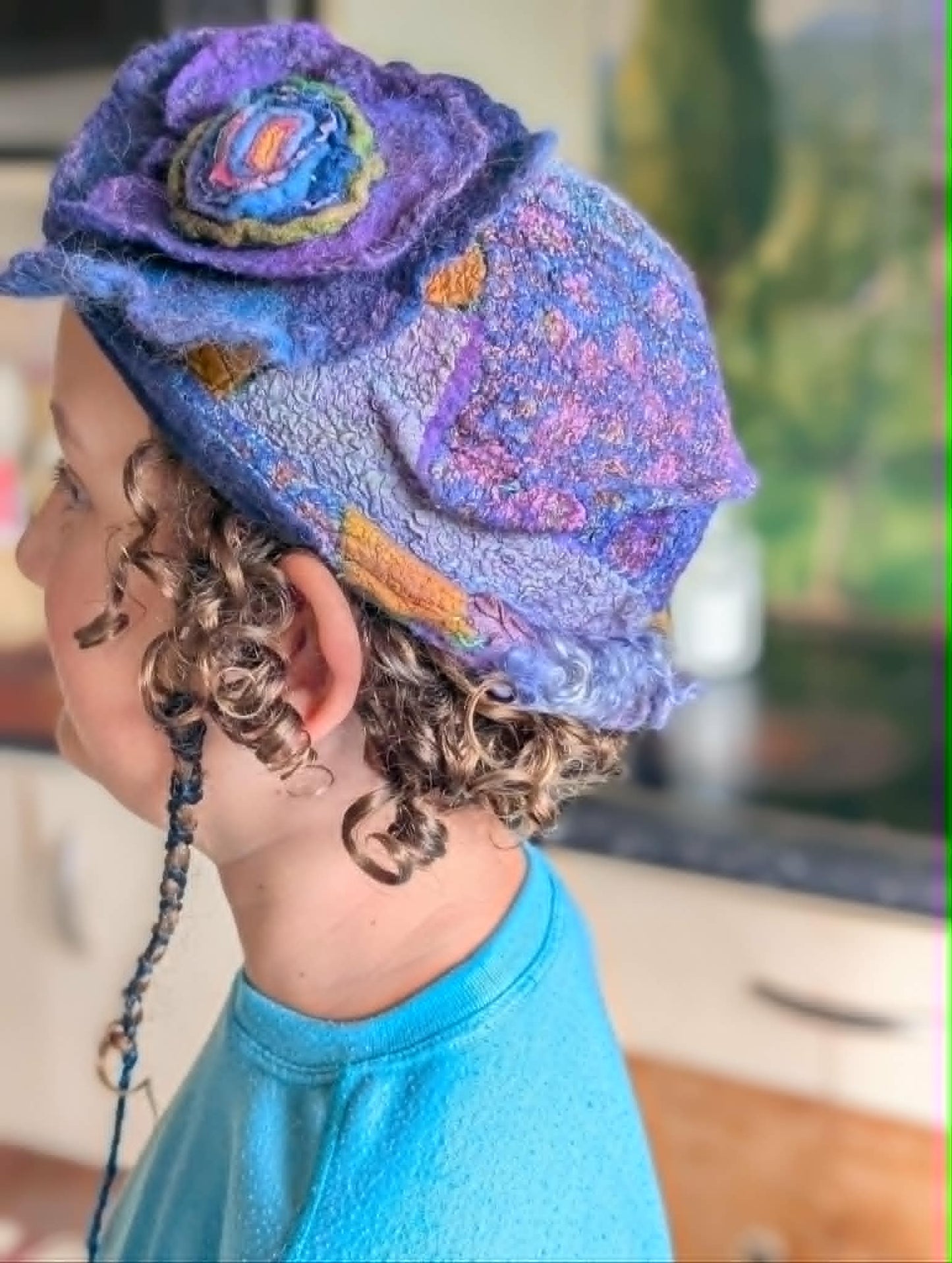 Felted Wearable Art Hat $120 small fit