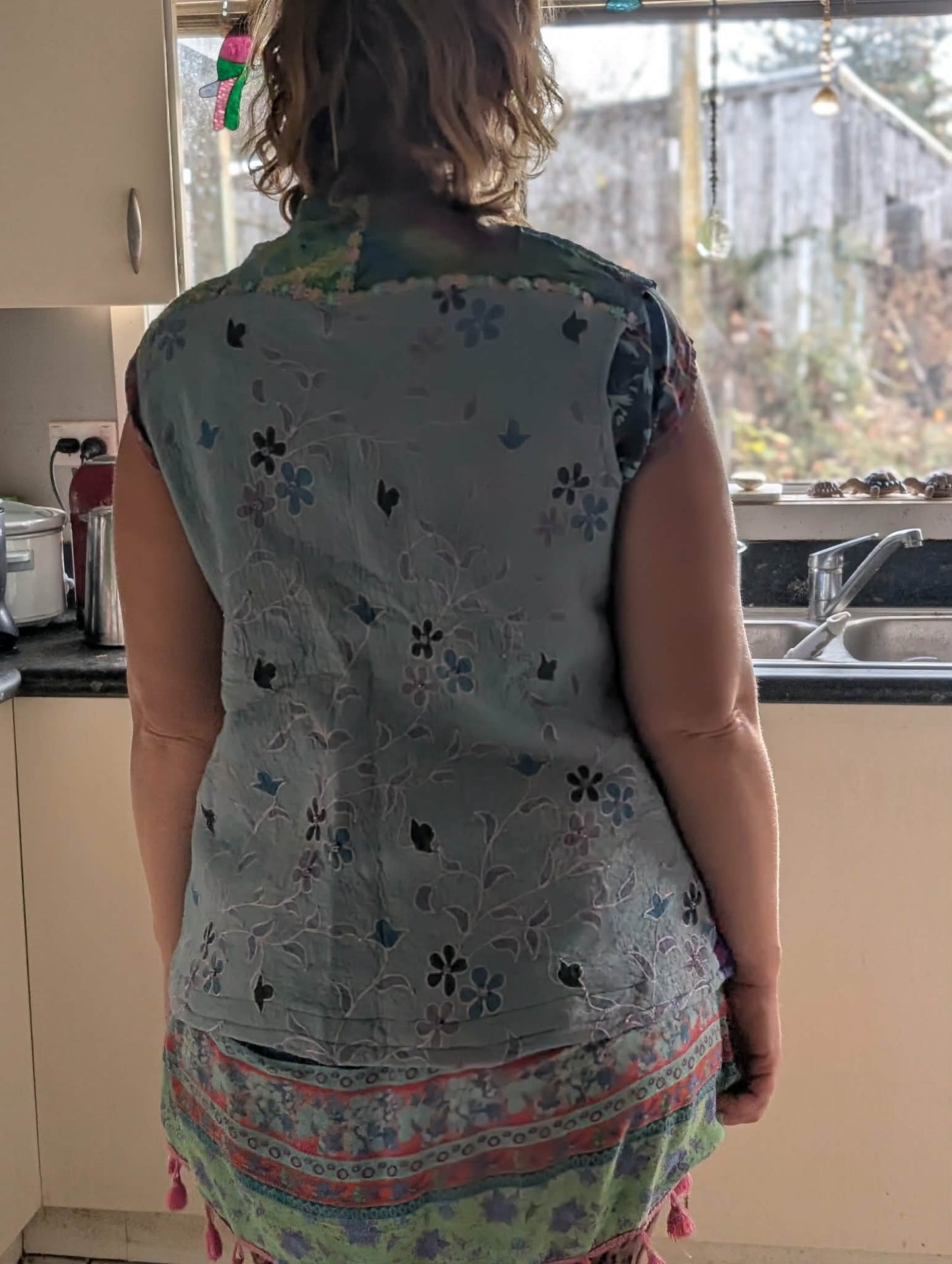 Merina Silk Ribbon & Lace Felted Vest - Wearable Art $300 adjustable size 12-16