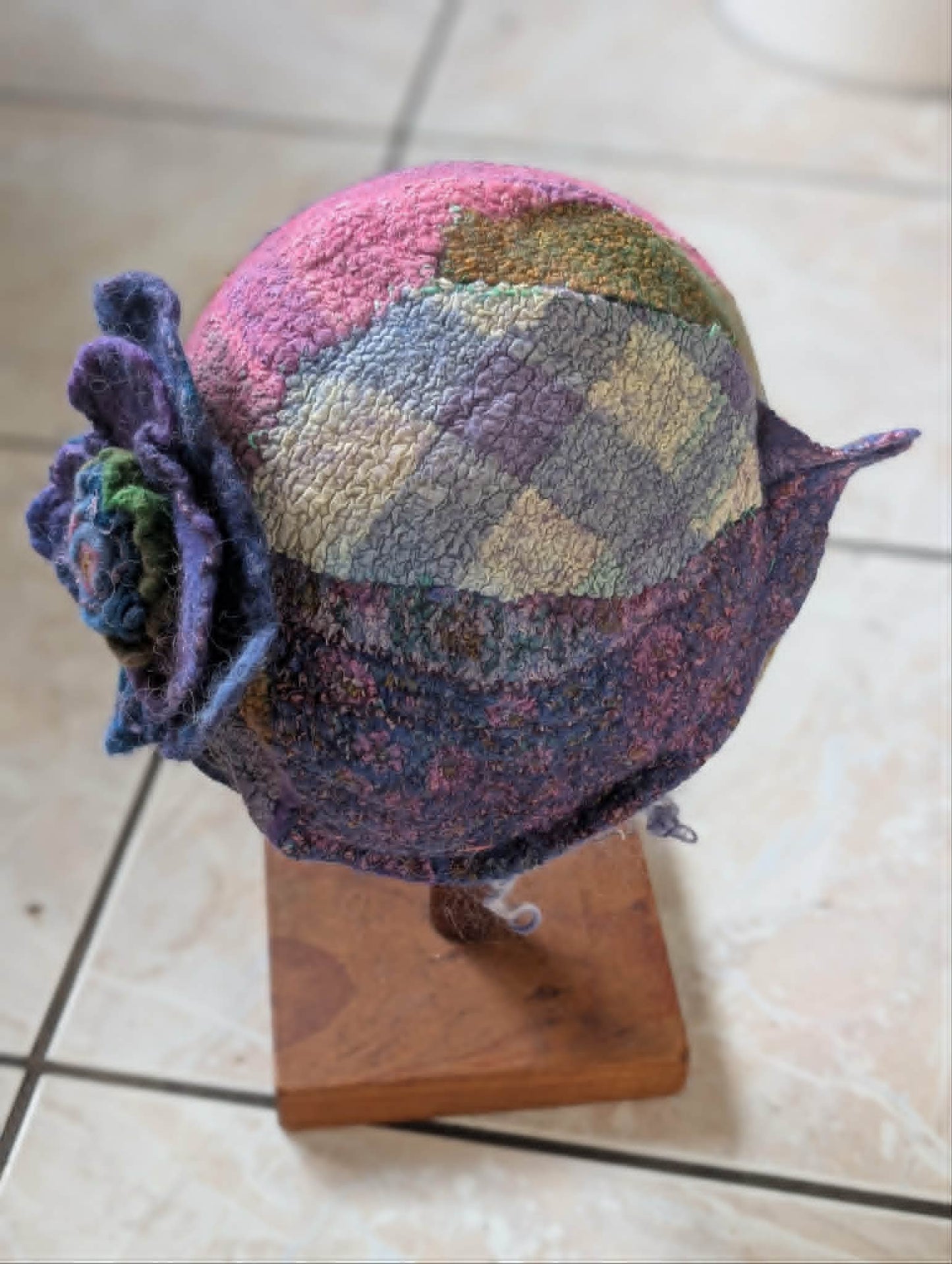 Felted Wearable Art Hat $120 small fit